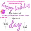 Aonor Happy Birthday Decorations - Purple Happy Birthday Banner Sign, Pom Poms Flowers, Glittery Circle Dots Garland and Hanging Swirls for Girls Women Birthday Party Decorations view 2