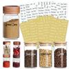 Spice Jar Labels Preprinted, Prefdo 276 Black & White Script Spice Combo Labels, Waterproof Vinyl Stickers for Pantry Herb and Spice Rack Organization view 1