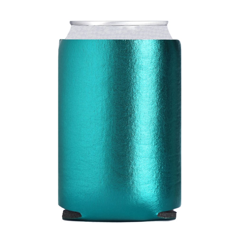 Can Cooler Sleeves Blank Poly Foam - Collapsible DIY Customizable for Parties Weddings Bulk (25, Metallic Green)