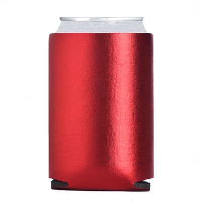 Can Cooler Sleeves Blank Poly Foam - Collapsible DIY Customizable for Parties Weddings Bulk (25, Metallic Red)