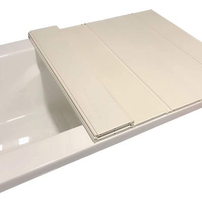 CHALKE PVC Bathtub Cover Dustproof Foldable Bathtub Insulation Cover Bath Shelf Bathtub Insulation Cover Suitable for Villa Hotel Clubhouse (Size : 150x75x1.2cm)