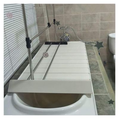 CHALKE PVC Bathtub Cover Dustproof Foldable Bathtub Insulation Cover Bath Shelf Bathtub Insulation Cover Suitable for Villa Hotel Clubhouse (Size : 150x75x1.2cm)