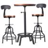 3-Piece Round Table & Chair Sets for Pub Kitchen Dining Living Party Bistro Breakfast, 1 Dining Table (30"-35.4"), 2 Counter Stools (20"-27"), Swivel Adjustable, Mostly Weld, Space-Saving,23.62" Dia view 1