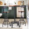 3-Piece Round Table & Chair Sets for Pub Kitchen Dining Living Party Bistro Breakfast, 1 Dining Table (30"-35.4"), 2 Counter Stools (20"-27"), Swivel Adjustable, Mostly Weld, Space-Saving,23.62" Dia view 4