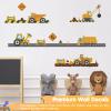 City Construction Vehicles Wall Decals Peel and Stick, Engineering Vehicles Tractor Excavator Crane Mud Tankers Trucks Wall Stickers, Removable Kids Wall Stickers for Boys Bedroom Playroom Decor view 2