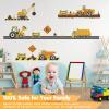 City Construction Vehicles Wall Decals Peel and Stick, Engineering Vehicles Tractor Excavator Crane Mud Tankers Trucks Wall Stickers, Removable Kids Wall Stickers for Boys Bedroom Playroom Decor view 3