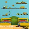 City Construction Vehicles Wall Decals Peel and Stick, Engineering Vehicles Tractor Excavator Crane Mud Tankers Trucks Wall Stickers, Removable Kids Wall Stickers for Boys Bedroom Playroom Decor view 4