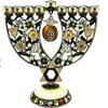 Cohen Tsemach Art&Gift Amazing Menorah Hanukkiah handmade,Green pomegranate view 1