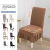 Chair Covers for Dining Room Set of 2/4/6, Stretch Parsons Chair Slipcover with Skirt Chair Covers, for Hotel Ceremony Banquet Wedding Party Kids Pets,H,6pack view 2