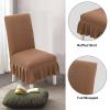 Chair Covers for Dining Room Set of 2/4/6, Stretch Parsons Chair Slipcover with Skirt Chair Covers, for Hotel Ceremony Banquet Wedding Party Kids Pets,H,6pack view 4