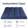 Mattress Topper Full for Back Pain, Extra Thick Mattress Pad Cover, Plush Pillow Top, Deep Elastic Pocket, Navy view 2