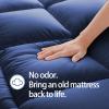 Mattress Topper Full for Back Pain, Extra Thick Mattress Pad Cover, Plush Pillow Top, Deep Elastic Pocket, Navy view 4