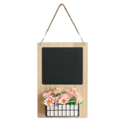 MAXHID Hanging Chalkboard Sign,Decorative Chalk Message Board for Rustic Wedding Signs, Kitchen,Wall Decor (Color : Pink)