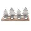 ih casa dcor Christmas Metal Star Tree 4 Tealight Holder Candle Holders & Accessories, Silver view 1