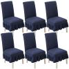 Chair Covers for Dining Room Set of 2/4/6, Stretch Parsons Chair Slipcover with Skirt Chair Covers, for Hotel Ceremony Banquet Wedding Party Kids Pets,B,6pack view 1