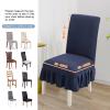 Chair Covers for Dining Room Set of 2/4/6, Stretch Parsons Chair Slipcover with Skirt Chair Covers, for Hotel Ceremony Banquet Wedding Party Kids Pets,B,6pack view 2