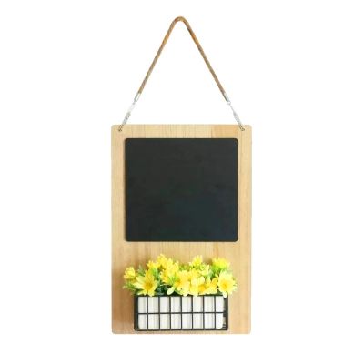 MAXHID Hanging Chalkboard Sign,Decorative Chalk Message Board for Rustic Wedding Signs, Kitchen,Wall Decor (Color : Yellow)