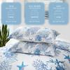 Coastal Bedding King Size Coastal Quilt with 2 Shams, Nautical Beach Comforter Sets Ocean Bedspreads Blue Starfish Coverlet Summer Bedding, 96''x106'' view 3