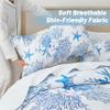 Coastal Bedding King Size Coastal Quilt with 2 Shams, Nautical Beach Comforter Sets Ocean Bedspreads Blue Starfish Coverlet Summer Bedding, 96''x106'' view 4