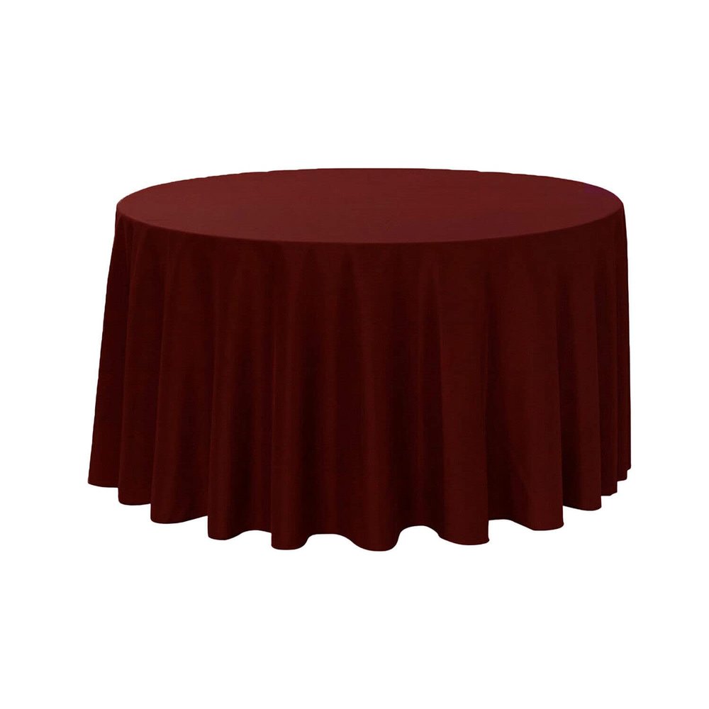 108 Inch Round Polyester Tablecloths for Weddings and Parties (Burgundy)
