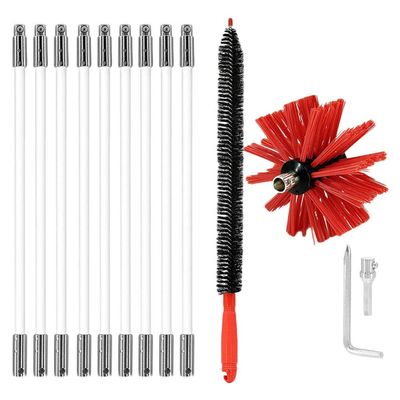 LIFKOME Dryer Vent Brush Set Chimney Brush 9 Extendable Rods Fireplace Cleaning Lint Flue Brush Heatproof Long-Lasting