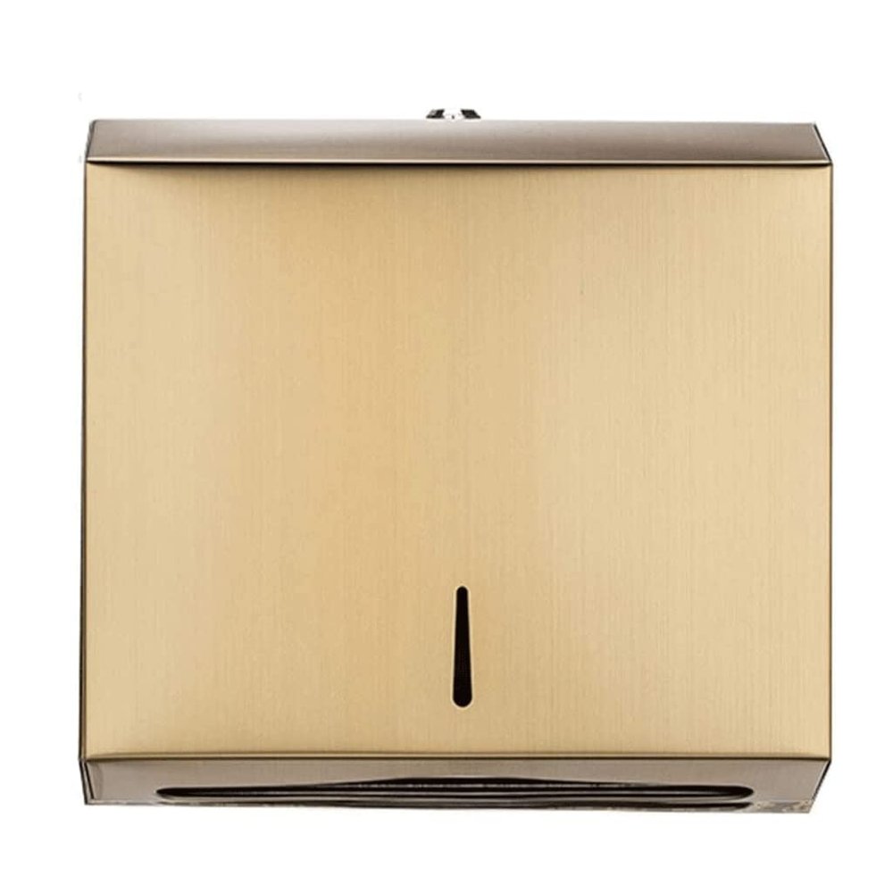 LIOONS High Capacity Lockable Paper Towel Dispenser Commercial Hand Towel Dispenser Wall Mount Stainless Steel Paper Towel Holders Stable