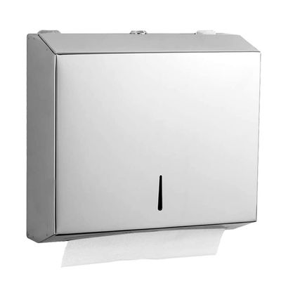 LIOONS High Capacity Lockable Paper Towel Dispenser Commercial Hand Towel Dispenser Wall Mount Stainless Steel Paper Towel Holders Stable