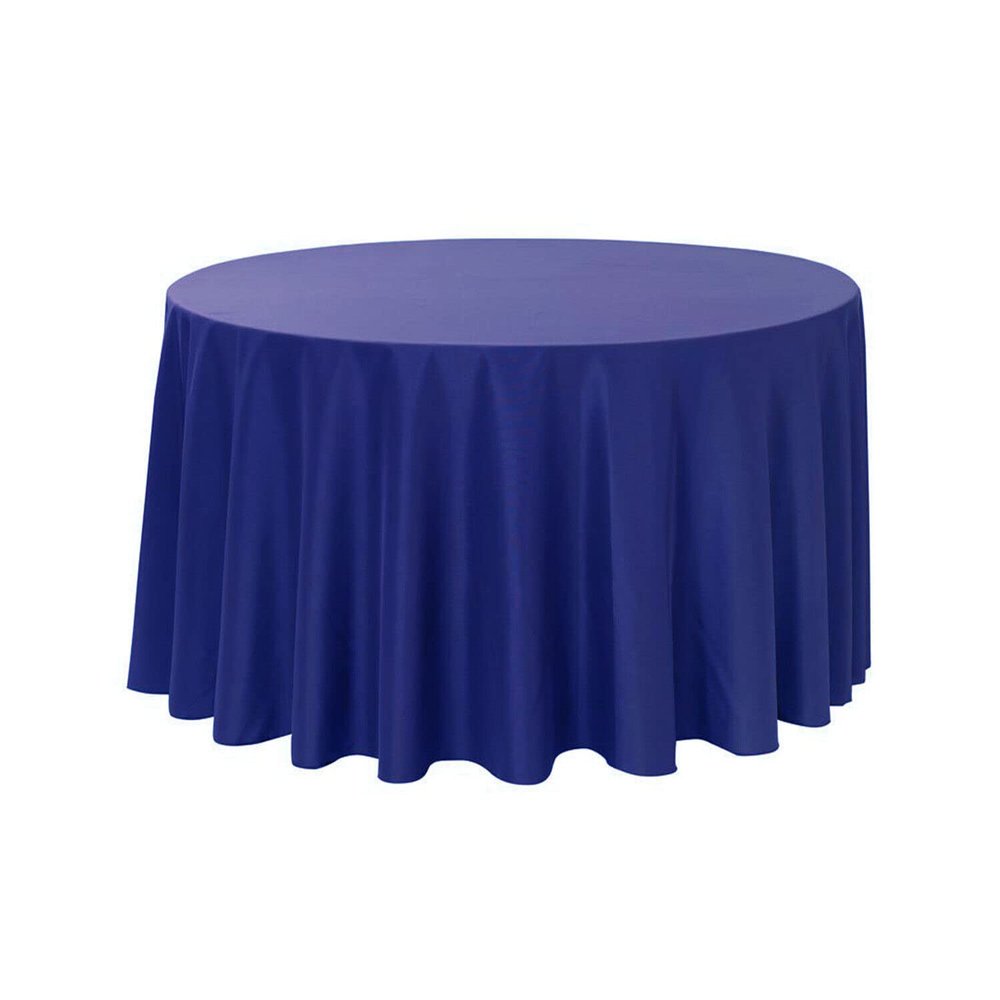 108 Inch Round Polyester Tablecloths for Weddings and Parties Multicolor (Royal Blue)