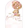 Aerdce Teddy Bear Arch Backdrop 4x7ft We Can Bearly Wait to Meet You Arched Wall Covers Stretchy Background for Party Decorations Pink Baby Shower Decor Props NO-76 view 2