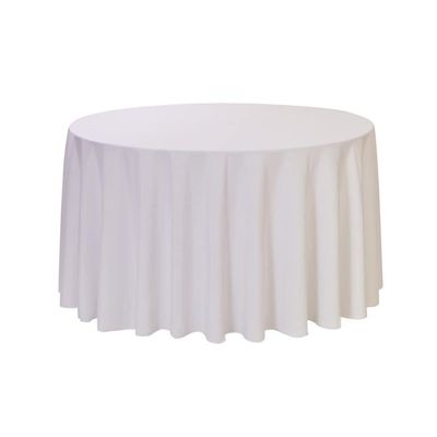 108 Inch Round Polyester Tablecloths for Weddings and Parties Multicolor (White)