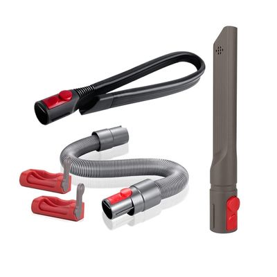 5 Pack Crevice Tool kit Vacuum Attachment Compatible with Dyson V7 V8 V10 V11 V15,Flexible Clean Tool with Hose & Trigger Lock,Clean Blinds Drawer Chassis Keyboard Car Frame Furniture Casement Corner