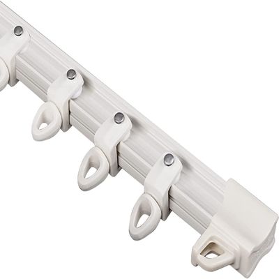 Ceiling Curtain Track, Sliding Door Curtain Track White Curtain Rail Rods, Ceiling Mounted / Wall Mount Curtain Tracks System, Garage Balcony Metal Curtain Rod, Easy to Bend ( Color : Wall Mount , Siz