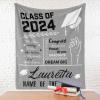 Custom Class of 2024 Graduation Gift Personalized Congraduation Blanket with Graduate Name and School, Soft Lightweight Throw Blanket 30"x40" for Graduates Summer Travel view 4
