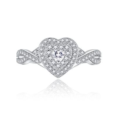 Sariel Teardrop Cremation Ring for Ashes - 925 Sterling Silver Urn Keepake Rings Memorial Jewelry for Women (Heart (White), 7)