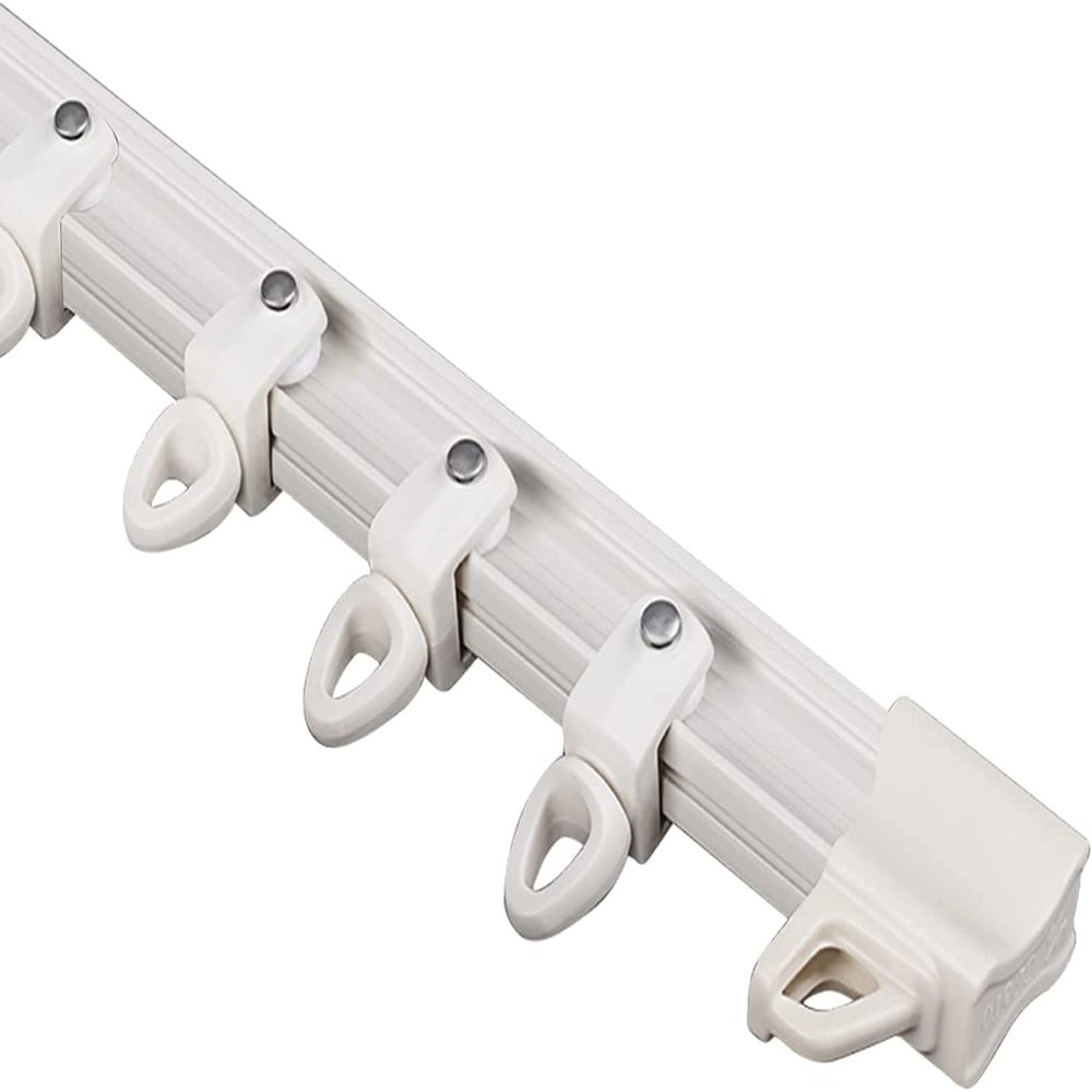 Ceiling Curtain Track, Sliding Door Curtain Track White Curtain Rail Rods, Ceiling Mounted / Wall Mount Curtain Tracks System, Garage Balcony Metal Curtain Rod, Easy to Bend ( Color : Ceiling Mount ,