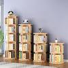 360 Degree Rotation Kids Bookshelf, 6 Tier Floor Standing Solid Wood Bookcase, Picture Book Toy Book Exhibition Shelf (Color : Style 2, Size : 50.5X191.6CM) view 3