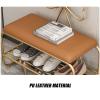 Storage Shoe Bench Shoe Storage Bench Shoes Cabinet Bench Shoe Bench with Seat Nordic Shoe Stool with Bow-shaped Backrest for Home,Shoe Storage Rack with Soft PU Cushion,for Hallway Living Room Bedr view 3