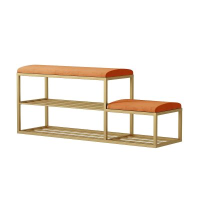 Storage Shoe Bench Shoe Storage Bench Shoes Cabinet Bench Shoe Bench with Seat 2-Tier Shoe Rack with Low and High Seats Storage Rack Organizer with Metal Frame for Hallway Living Room Bedroom Corrid