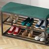 Storage Shoe Bench Shoe Storage Bench Shoes Cabinet Bench Shoe Bench with Seat 2-Tier Shoe Rack with Low and High Seats Storage Rack Organizer with Metal Frame for Hallway Living Room Bedroom Corrid view 2