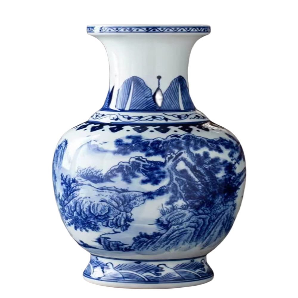 AMITVA Modern Vase for Flowers,Decorative Pottery Glazed Stoneware Vases for Living Room, Table, Bedroom, Mantel-C 3818cm