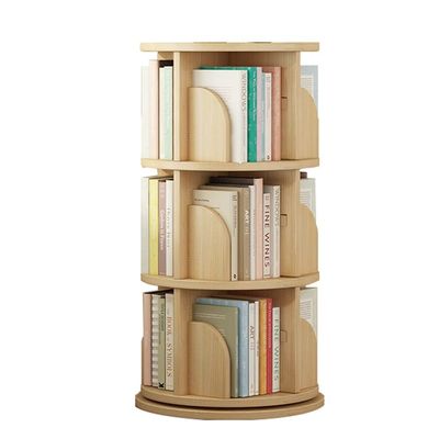 360 Degree Rotary Bookshelf, Home Kindergarten Library Solid Wood Bookcase, Picture Book Toy Book Exhibition Display Shelf (Size : 3 Tier)