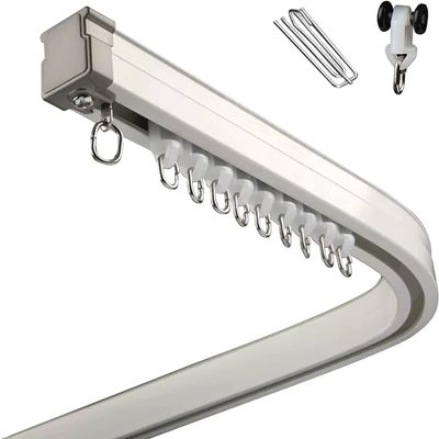 JYDQM Ceiling Curtain Track, Sliding Door Curtain Rail Track Ceiling Mount, Flexible Curtain Rods with Rollers & Hooks, Bendable Curtain Tracks System for Wall Divider/Shower/RV (Size : 500cm/16.4f