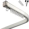 JYDQM Ceiling Curtain Track, Sliding Door Curtain Rail Track Ceiling Mount, Flexible Curtain Rods with Rollers & Hooks, Bendable Curtain Tracks System for Wall Divider/Shower/RV (Size : 500cm/16.4f view 1