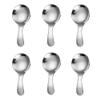 AMNGYOOK 6PCS Stainless Steel Short Handle Spoons, Silver Coffee Spoon Short Mini Teaspoon Powder Scoops Suitable for Home Kitchens, Restaurants, Cafes, and Cake Shops (Silver) view 1