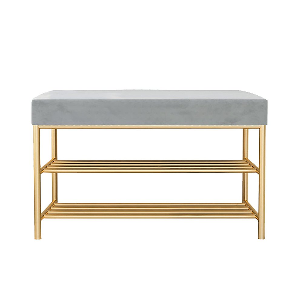 Storage Shoe Bench Shoe Storage Bench Shoes Cabinet Bench Shoe Bench with Seat Shoe Rack Bench 2 Tier Storage Shelf Shoe Organizer with Anti-slip Foot Pad Padded Bench for Entryway Bathroom Living R