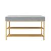 Storage Shoe Bench Shoe Storage Bench Shoes Cabinet Bench Shoe Bench with Seat Shoe Rack Bench 2 Tier Storage Shelf Shoe Organizer with Anti-slip Foot Pad Padded Bench for Entryway Bathroom Living R view 1