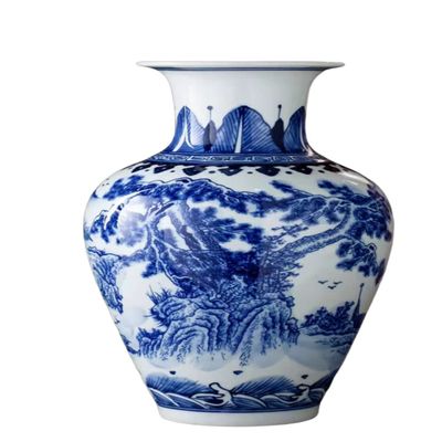 AMITVA Modern Market Ceramic Vase, Large Modern Vase for Home Decor, Office, Living Room, Kitchen, Wedding Banquet and Artificial Flowers-B 3519cm