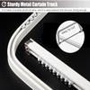 JYDQM Ceiling Curtain Track, Sliding Door Curtain Rail Track Ceiling Mount, Flexible Curtain Rods with Rollers & Hooks, Bendable Curtain Tracks System for Wall Divider/Shower/RV (Size : 260cm/8.5ft view 4
