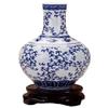 AMITVA Blue White Vase for Flowers,Modern Ceramic Vase for Pampas Grass, Reactive Glazed Stoneware Decorative Vases for Kitchen, Living Room, Bedroom Mantel-F:23 * 15 cm view 1