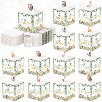 Didaey 48 Pcs Woodland Baby Shower Favor Boxes Small Animal Paper Treat Boxes Cute Woodland Forest Animals Themed Baby Shower Party Decorations for Candy Gift Bags Birthday Party Favors